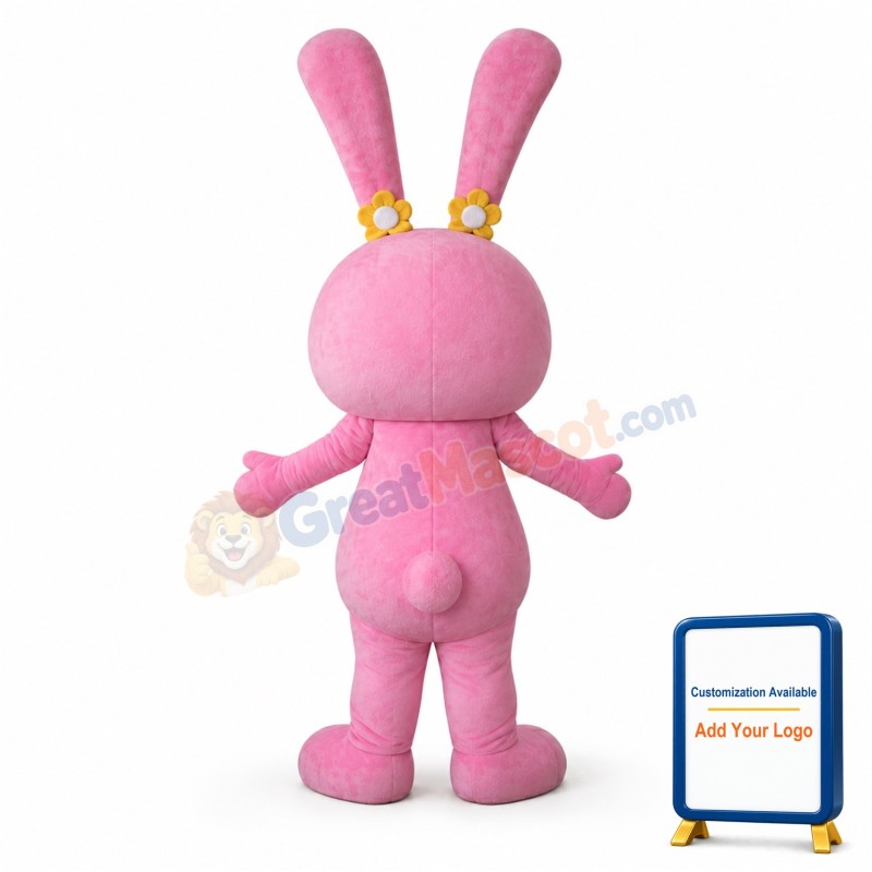 Pink Bunny Mascot Costume