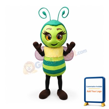 Super Cute Green Bee Mascot Costume