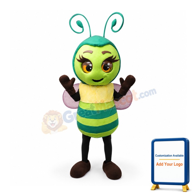 Super Cute Green Bee Mascot Costume