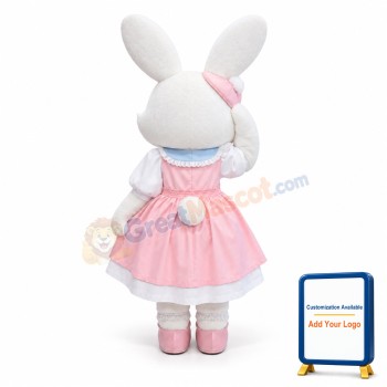 Pink Dress Rabbit Mascot Costume