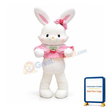 Pink & White Rabbit Mascot Costume