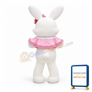Pink & White Rabbit Mascot Costume
