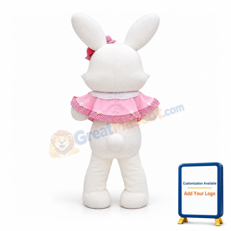 Pink & White Rabbit Mascot Costume