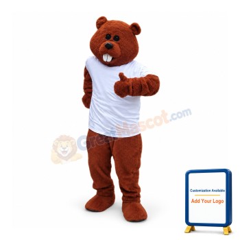 Friendly Realistic Beaver Mascot Costume