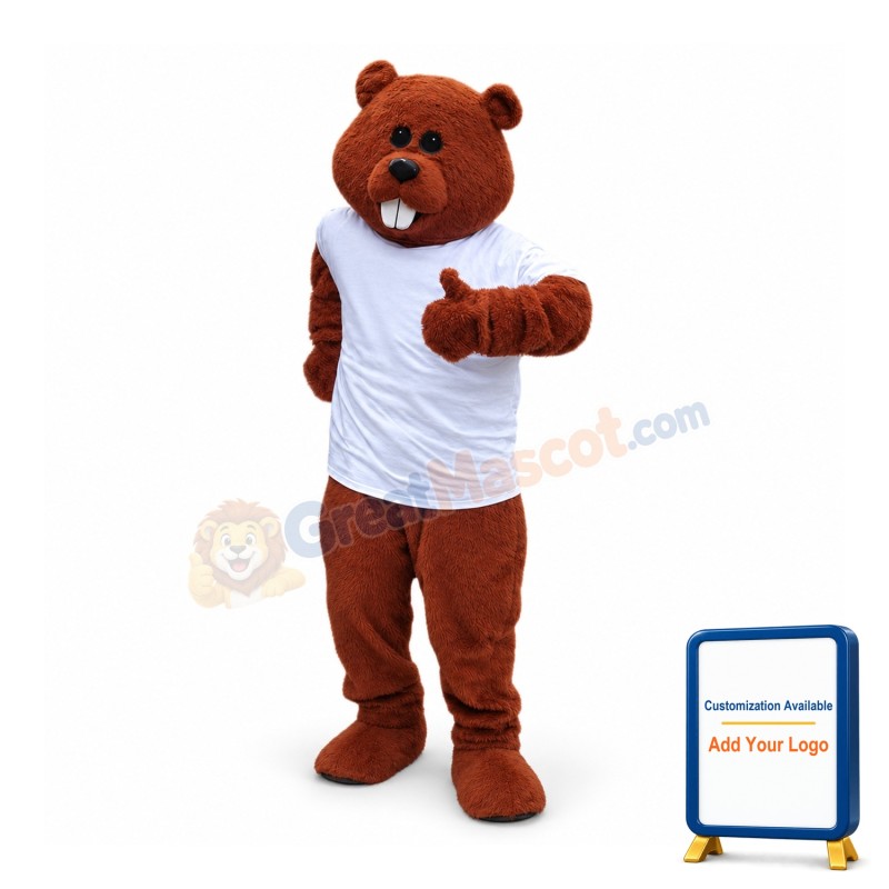 Friendly Realistic Beaver Mascot Costume