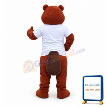 Friendly Realistic Beaver Mascot Costume