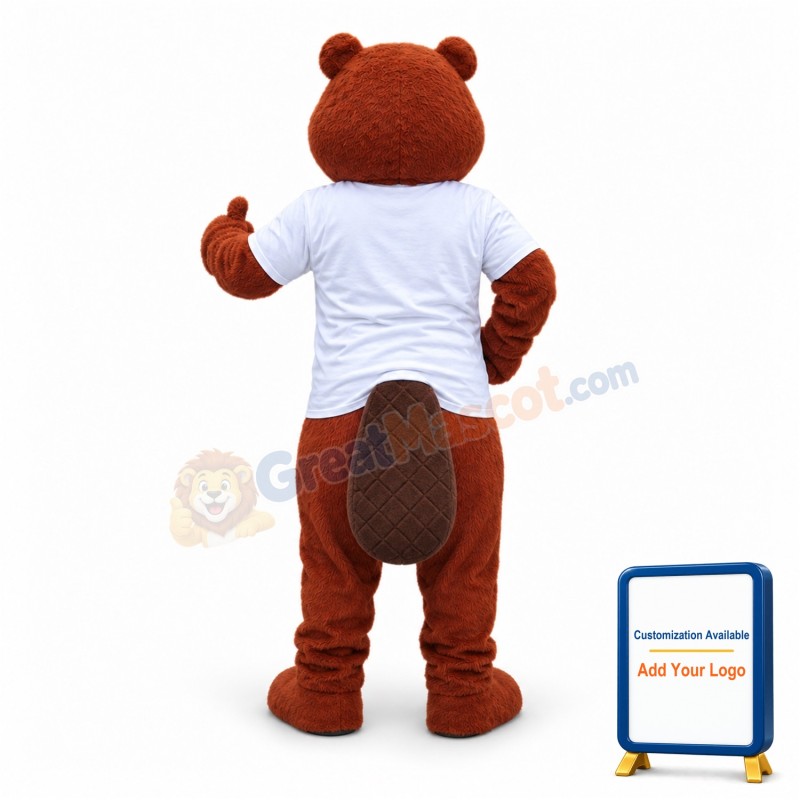 Friendly Realistic Beaver Mascot Costume