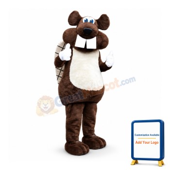 Realistic Friendly Beaver Mascot Costume