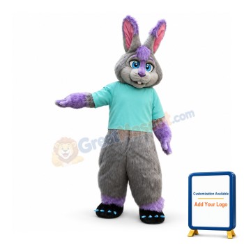 Purple & Grey Rabbit Mascot Costume
