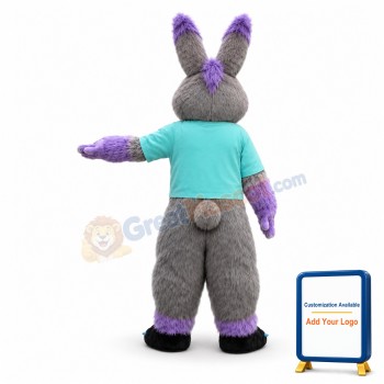 Purple & Grey Rabbit Mascot Costume
