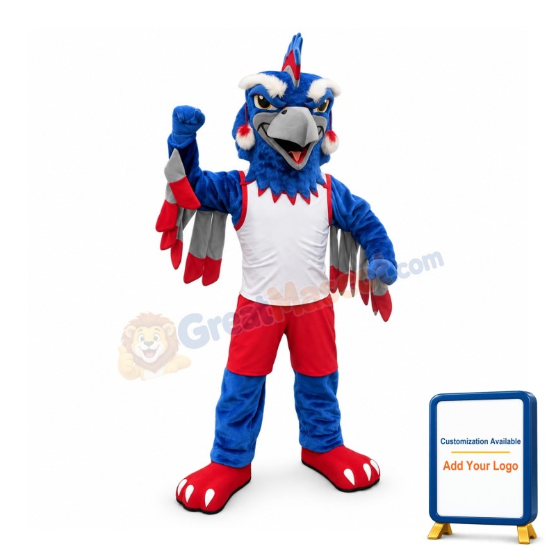 Fierce Blue Bird Mascot Costume