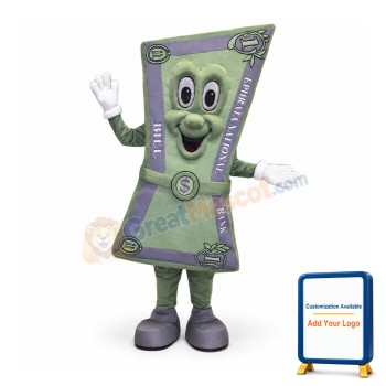 Happy Dollar Bill Mascot Costume