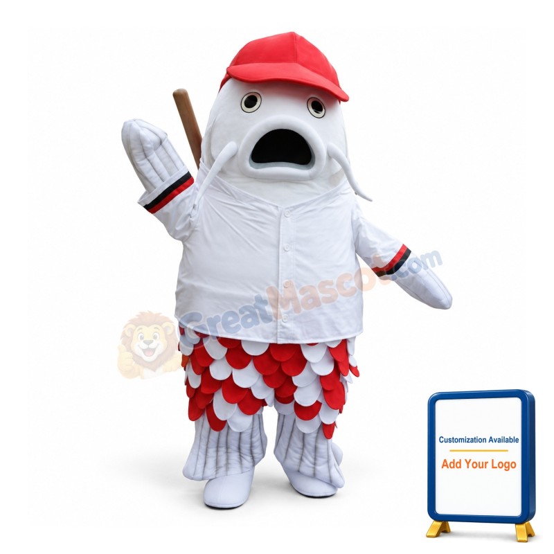 White Fish Mascot Costume
