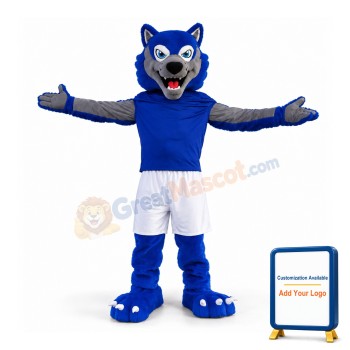 Sport Blue & Grey Wolf Mascot Costume