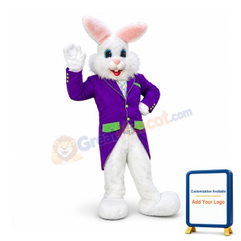 Purple Suit Easter Bunny Mascot Costume