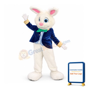 Blue Suit Easter Bunny Mascot Costume
