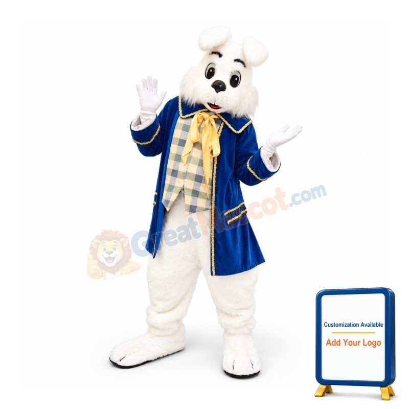 Blue Suit Easter Bunny Mascot Costume