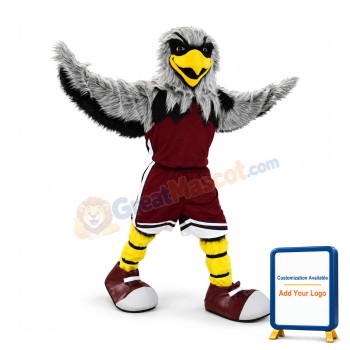 Grey Sport Eagle Mascot Costume
