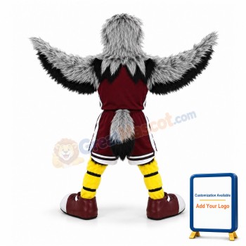Grey Sport Eagle Mascot Costume