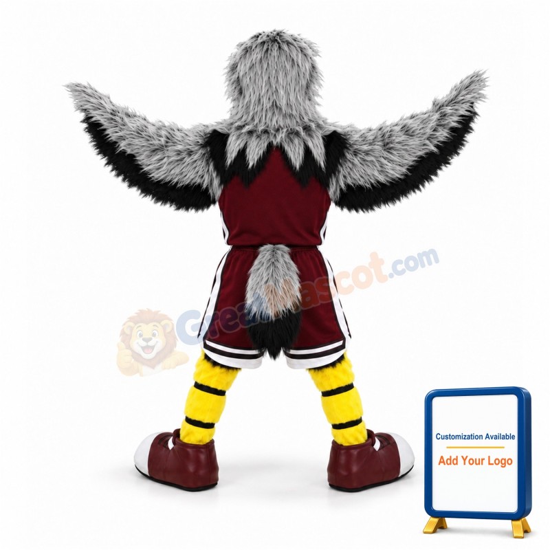 Grey Sport Eagle Mascot Costume