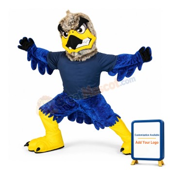 Grey & Blue Fierce Eagle Mascot Costume