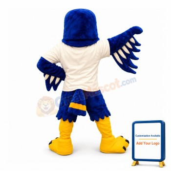 Blue & White Fierce Eagle Mascot Costume