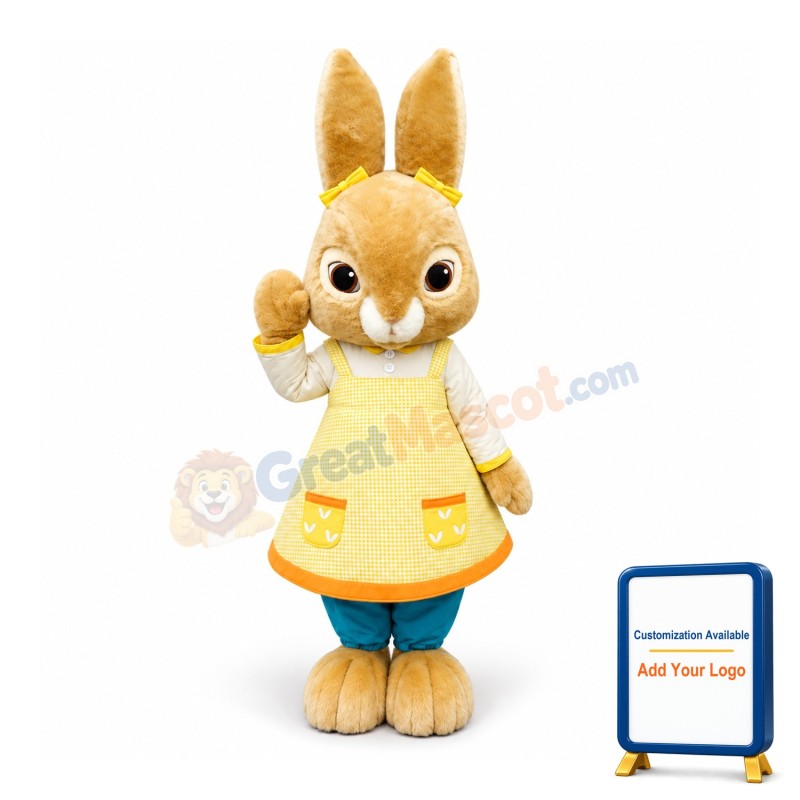Super Cute Brown Rabbit Mascot Costume