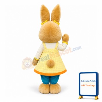 Super Cute Brown Rabbit Mascot Costume