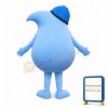 Blue Water Droplet Mascot Costume