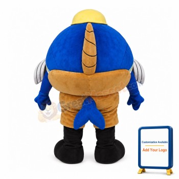 Blue Fish Mascot Costume