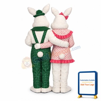 Friendly Mr & Mrs Rabbit Mascot Costume