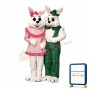 Friendly Mr & Mrs Rabbit Mascot Costume