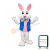 Happy White & Pink Rabbit Mascot Costume