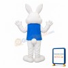 Happy White & Pink Rabbit Mascot Costume