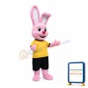 Happy Pink Rabbit Mascot Costume