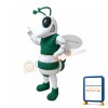 Sport Green & White Bee Mascot Costume