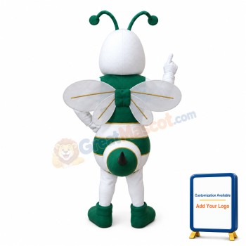 Sport Green & White Bee Mascot Costume