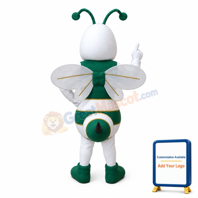 Sport Green & White Bee Mascot Costume