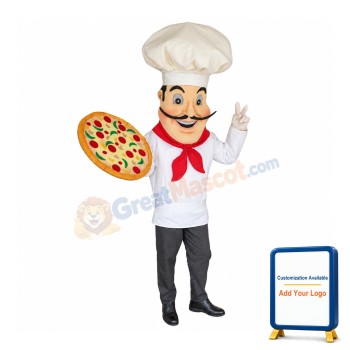 Friendly Pizza Chef Mascot Costume