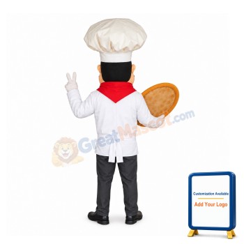 Friendly Pizza Chef Mascot Costume