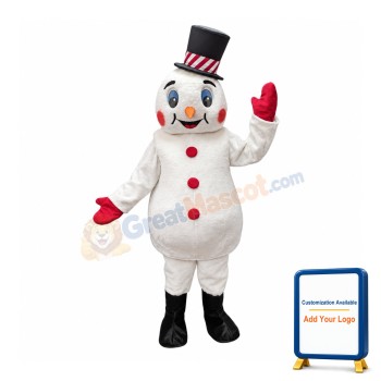 Friendly Christmas Snowman Mascot Costume
