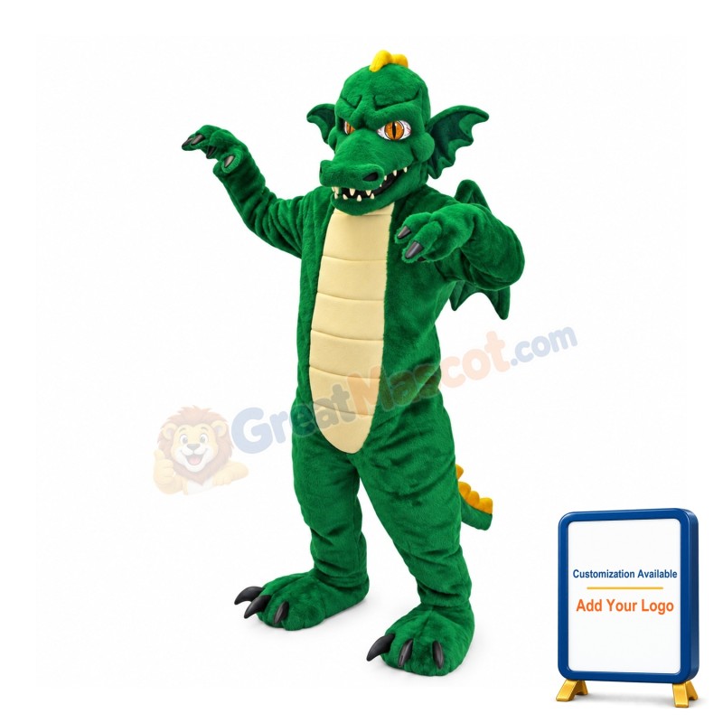 Fierce Green Dragon Mascot Costume