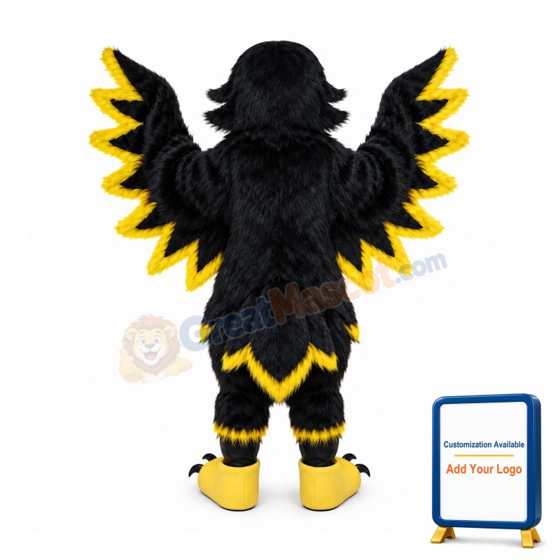 Fierce Black Hawk Mascot Costume