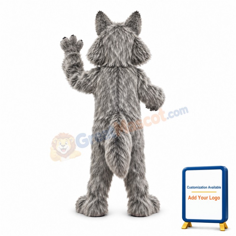 Power Fierce Grey Wolf Mascot Costume