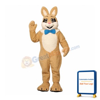 Friendly Brown Easter Bunny Mascot Costume