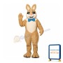 Friendly Brown Easter Bunny Mascot Costume