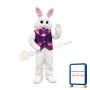Friendly Purple Suit Easter Bunny Mascot Costume