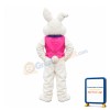 Friendly Pink Suit Easter Bunny Mascot Costume