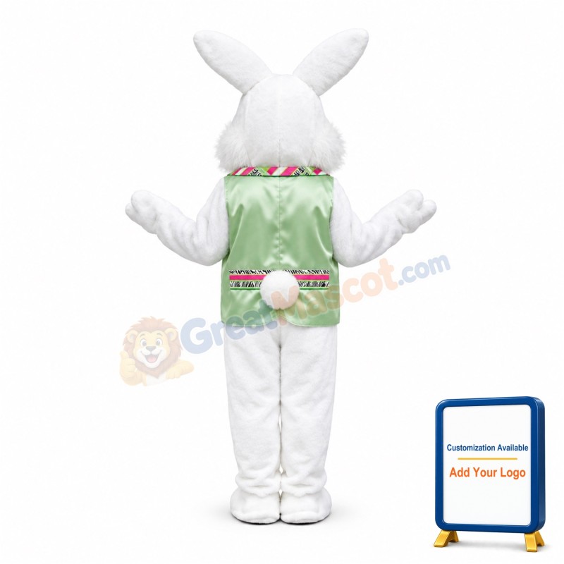 Friendly Green Suit Easter Bunny Mascot Costume