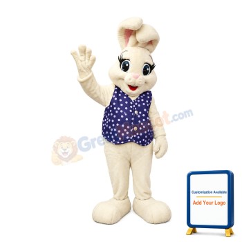 Beautiful White Easter Bunny Mascot Costume